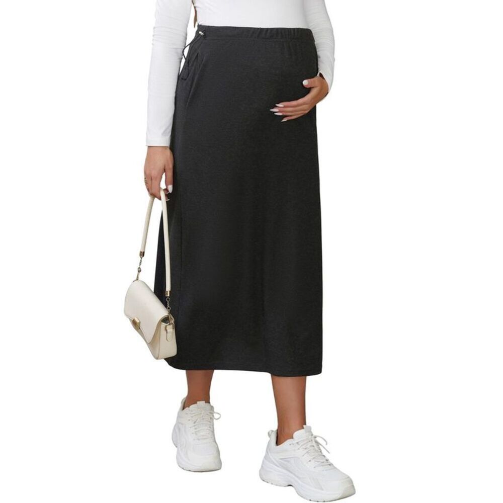 INSPIRE CHIC -  Womens Maternity Skirts Straight Casu Black